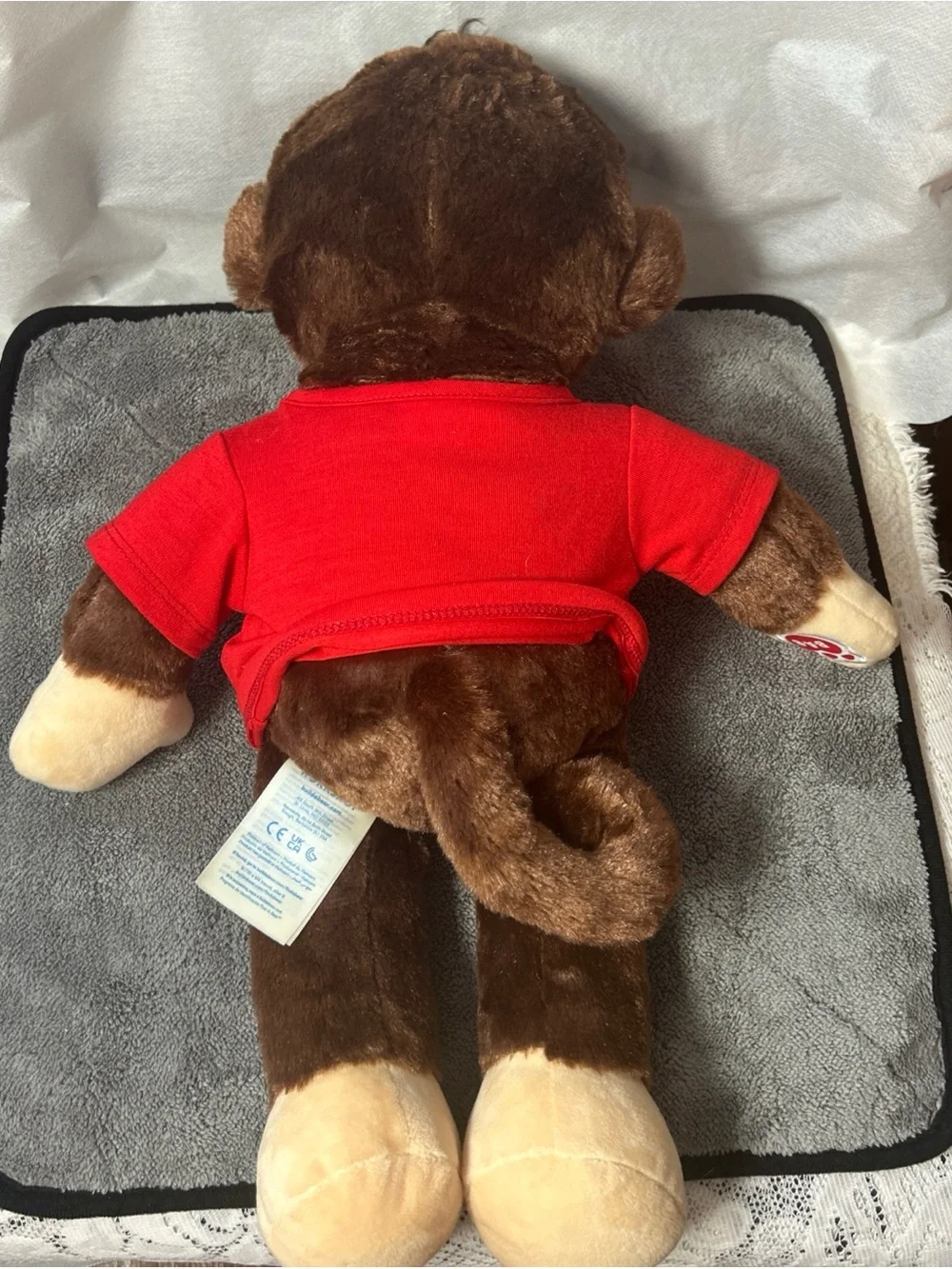 Build-A-Bear Brown Monkey Plush with Red 'I Love You' Shirt